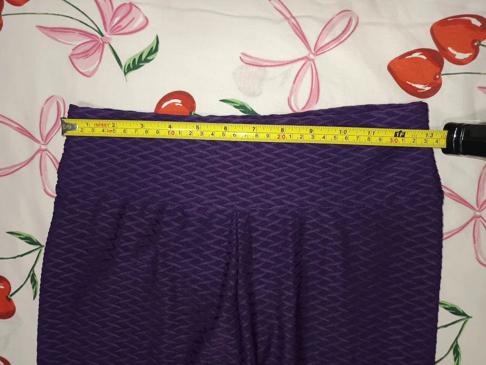 Paarse Push Up Textuur Rombos 3D Leggings - Maat L (Nieuw) – photo 3